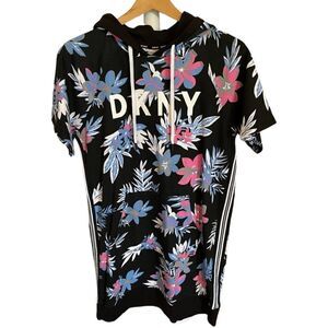 DKNY Unique Floral Summer Sweatshirt Dress - Size Small